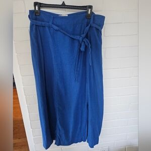 Loft Linen Blue Skirt
